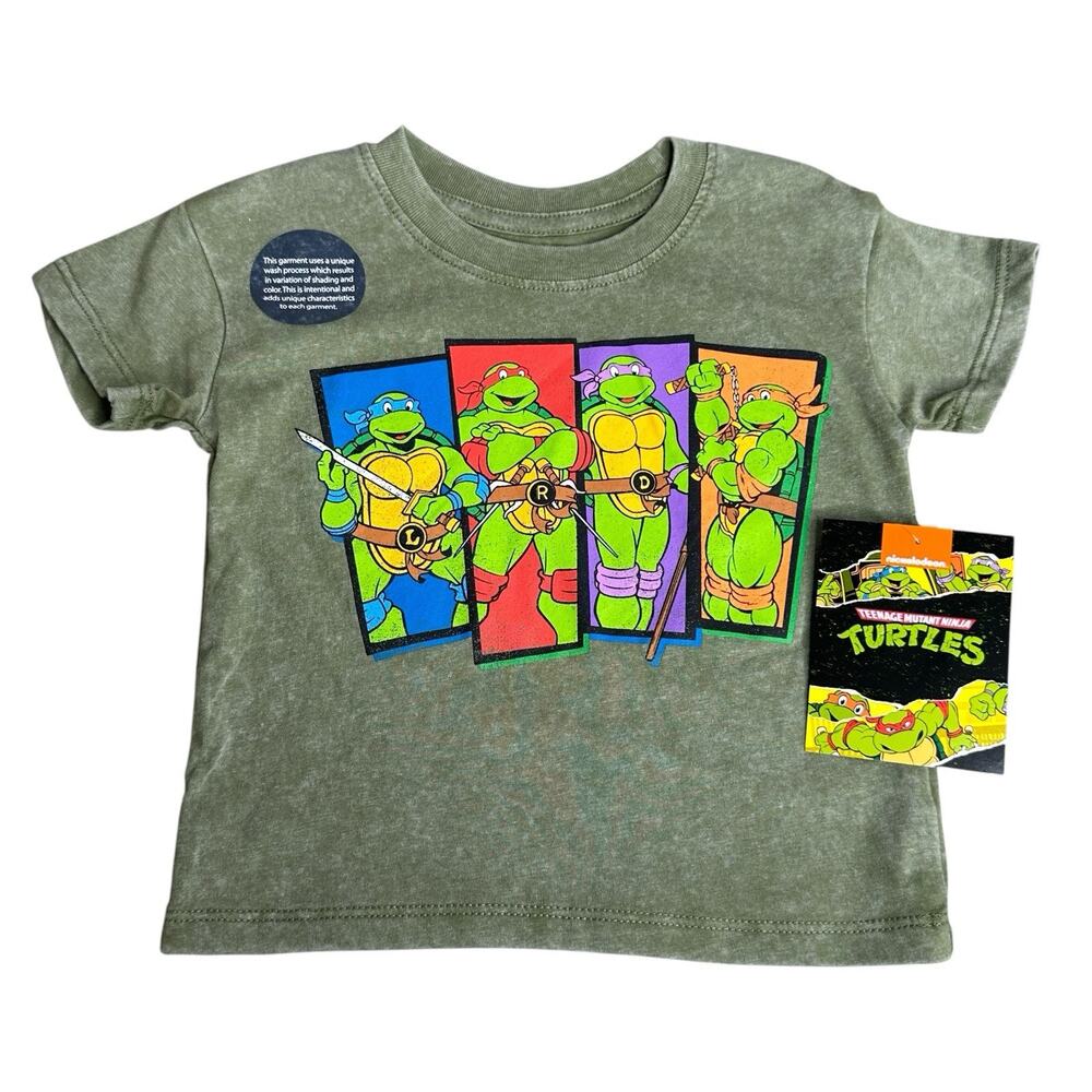 Teenage Mutant Ninja Turtles Green Toddler Short Sleeve Crewneck Tee 3T New